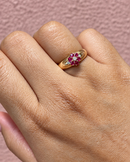 Bague Marguerite Rubis &amp; Diamants "Verika"
