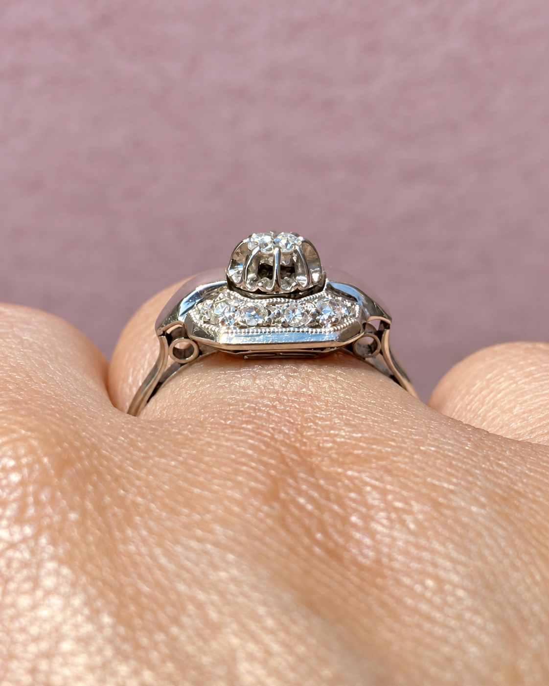 Anillo art déco con diamantes de 0.25 quilates "Ulysse"