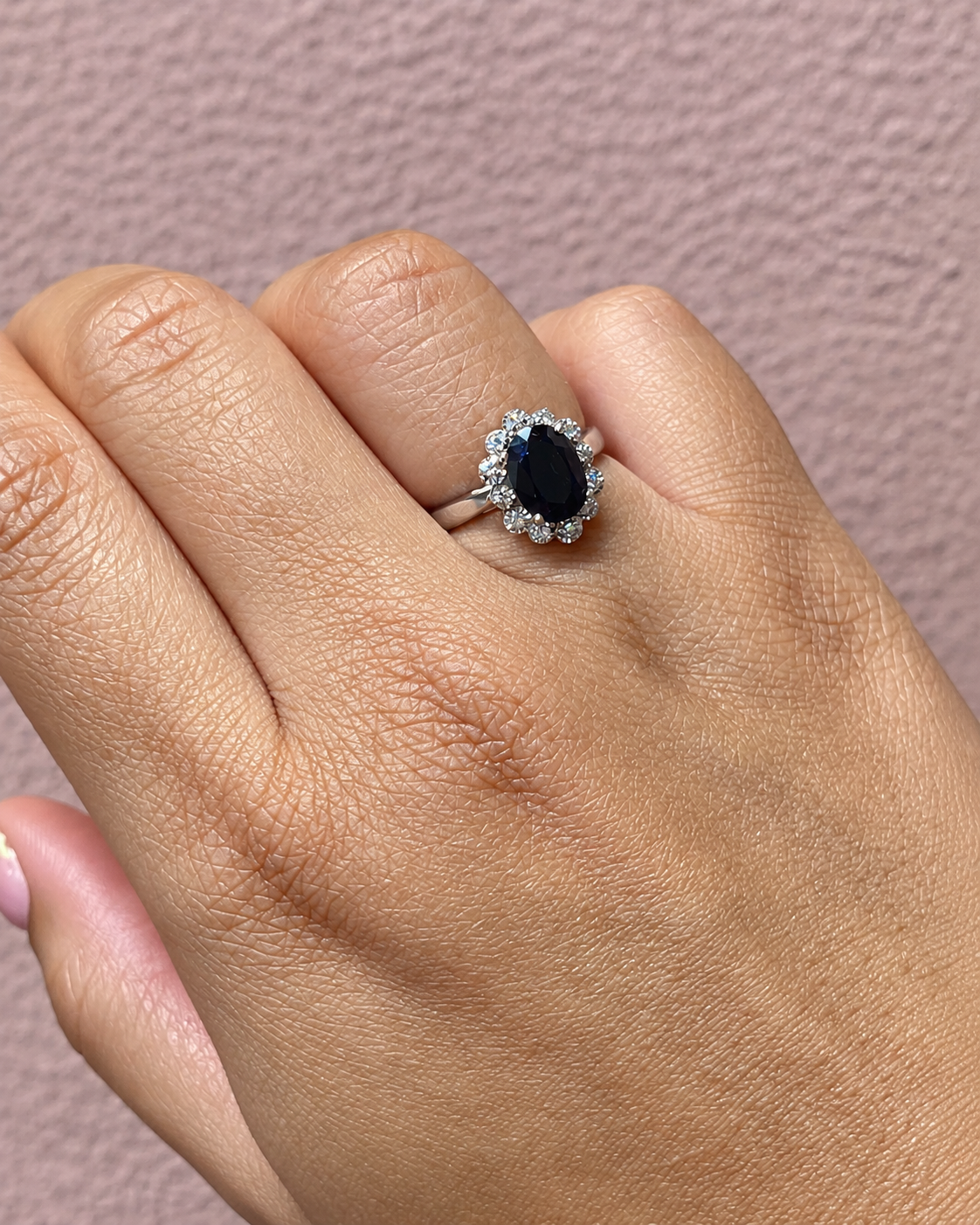 Bague Marguerite Saphir 1.70 carat &amp; Diamants "Delphine"