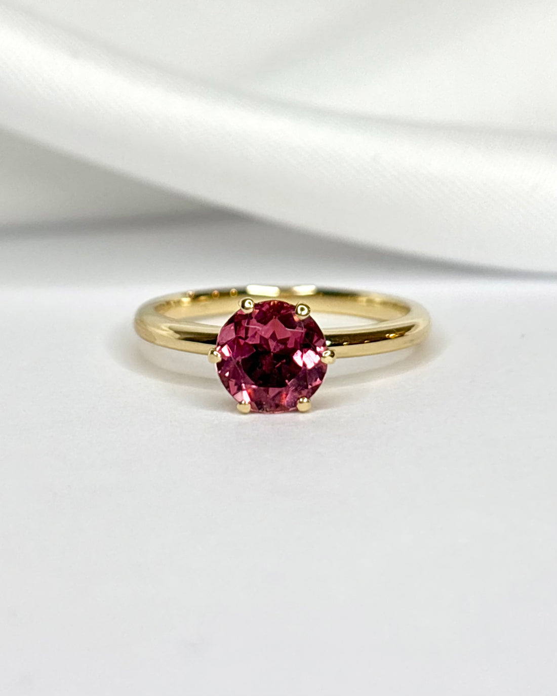 Bague Solitaire Tourmaline Rose 1.30 carat "Leila"