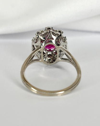 Bague Marguerite Rubis Birman 1.80 carat &amp; 10 Diamants "Kelaya"