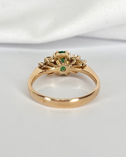 Bague Trilogie Émeraude 0.80 carat &amp; Diamants 0.24 carat "Carolina"