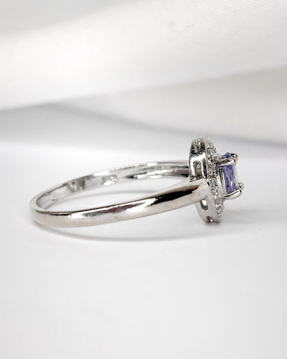 Anillo Marguerite Tanzanita y Diamante "Louna"