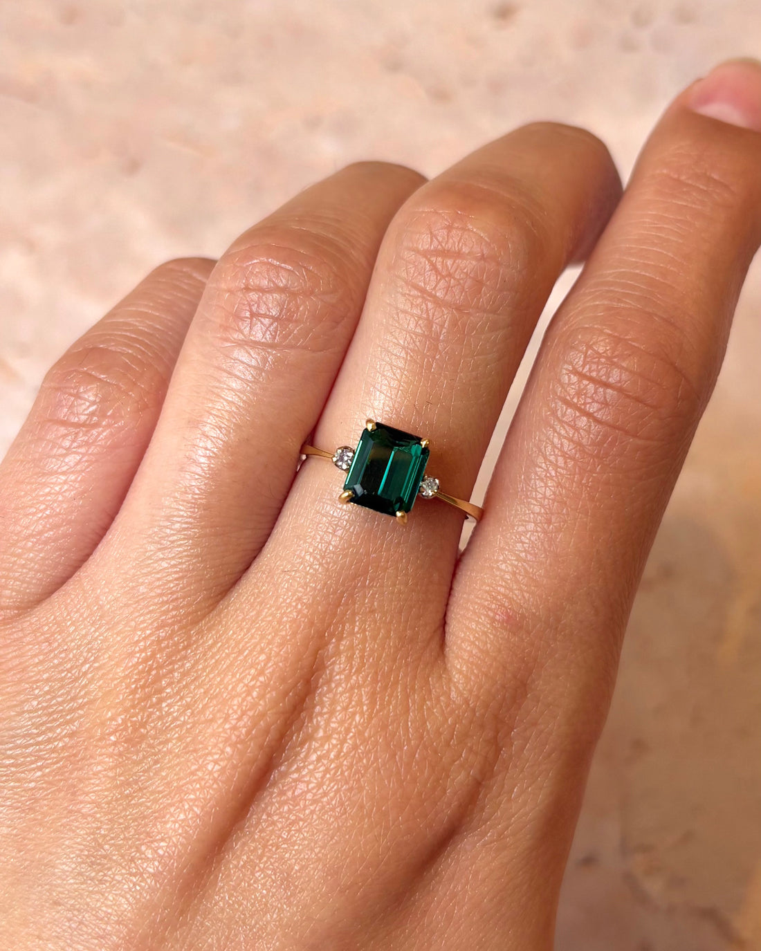 Bague Trilogie Tourmaline 1.40 carat &amp; Diamants "Sarah"