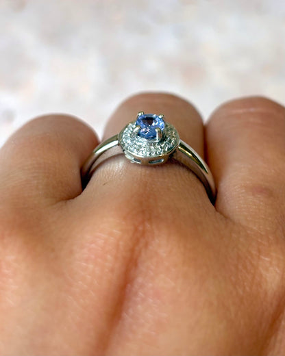 Anillo Marguerite Tanzanita y Diamante "Louna"