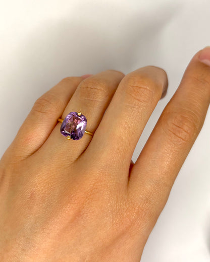 Bague Solitaire Améthyste 4 carats "Maïtena"