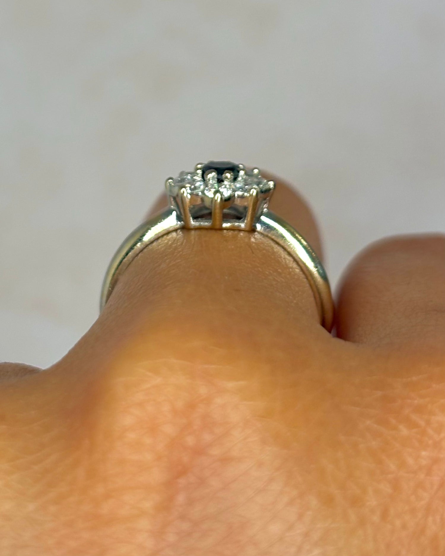 Bague Marguerite Diamants Noir &amp; Blancs 0.39 carat "Liana"