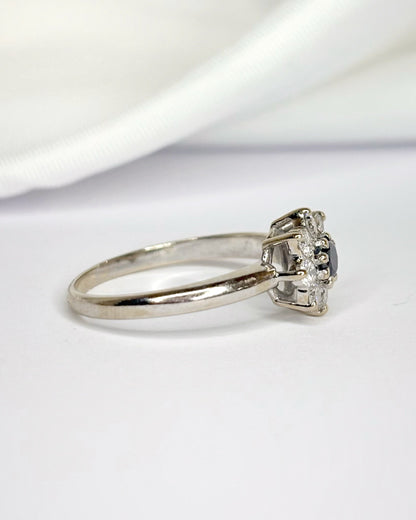 Bague Marguerite Diamants Noir &amp; Blancs 0.39 carat "Liana"