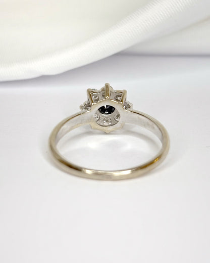 Bague Marguerite Diamants Noir &amp; Blancs 0.39 carat "Liana"