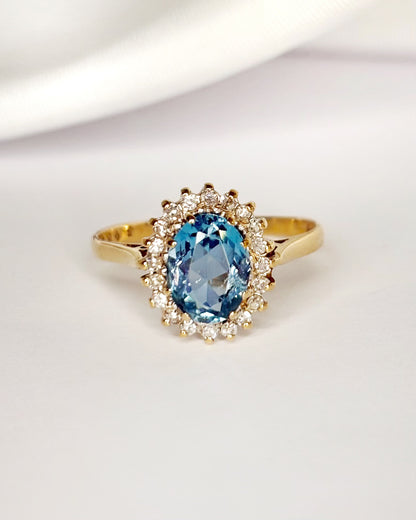 Bague Marguerite Topaze 1.70 carat &amp; Diamants "Livia"