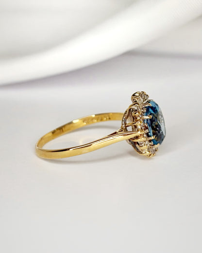 Bague Marguerite Topaze 1.70 carat &amp; Diamants "Livia"