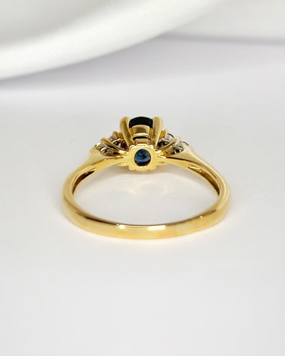 Bague Trilogie Saphir 1.20 carat &amp; Diamants "Laurette"