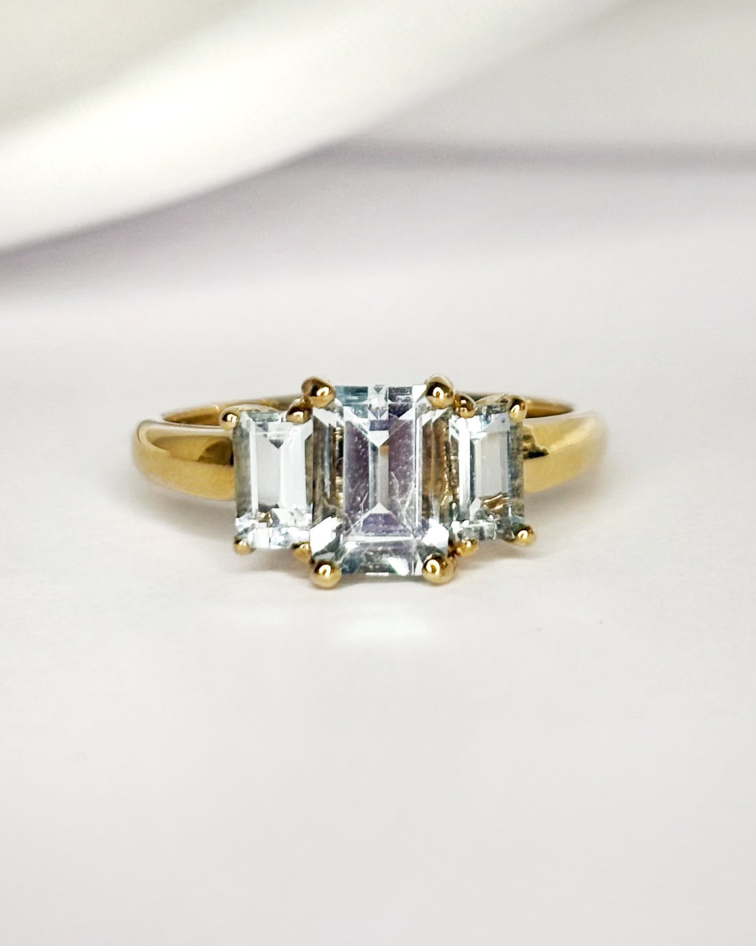 Bague Trilogie Aigues-Marines 1.65 carat "Paloma"