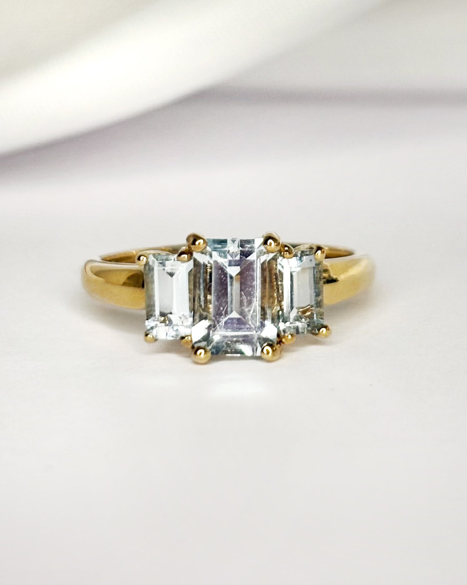 Bague Trilogie Aigues-Marines 1.65 carat "Paloma"