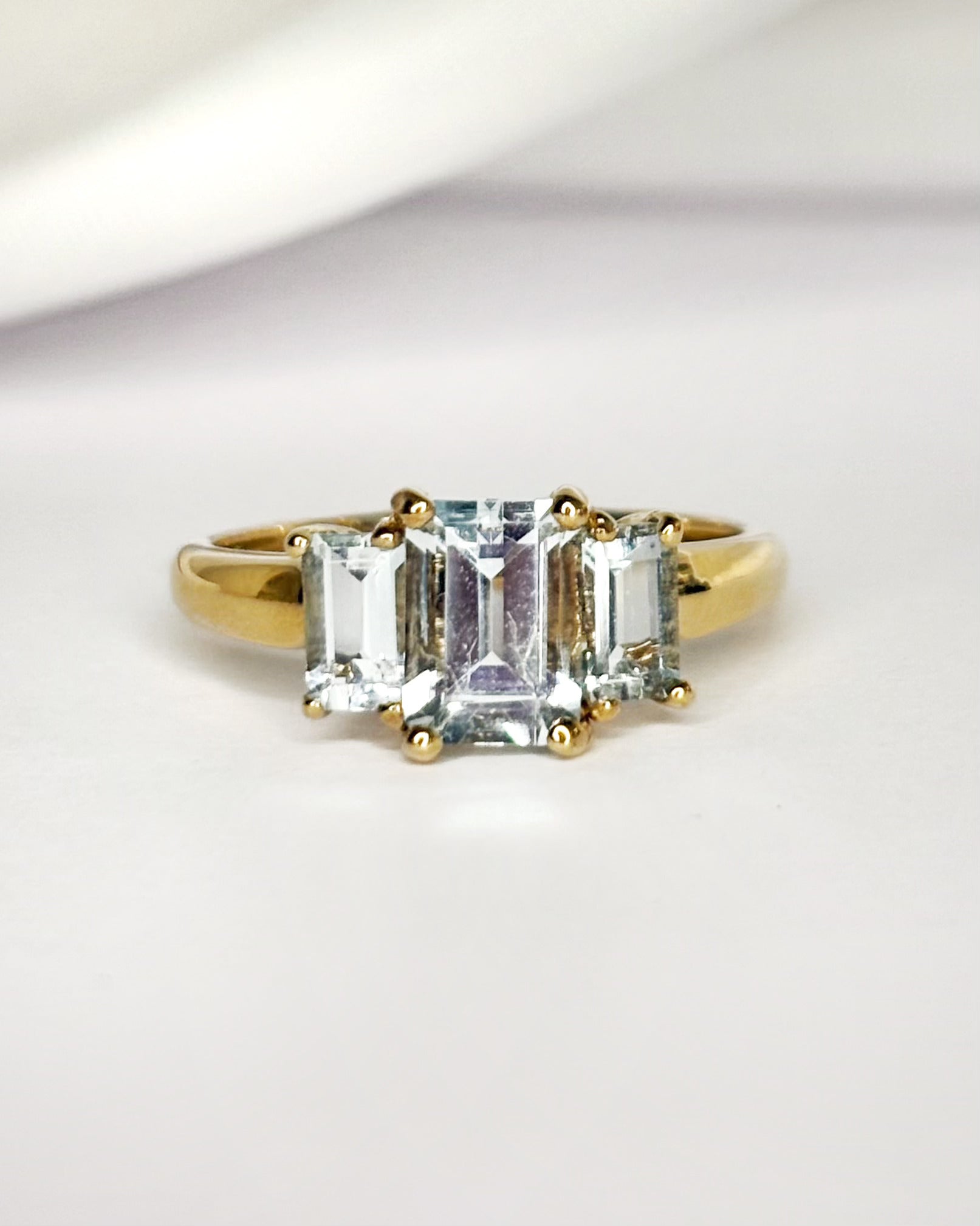 Bague Trilogie Aigues-Marines 1.65 carat "Paloma"