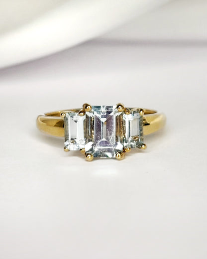 Bague Trilogie Aigues-Marines 1.65 carat "Paloma"