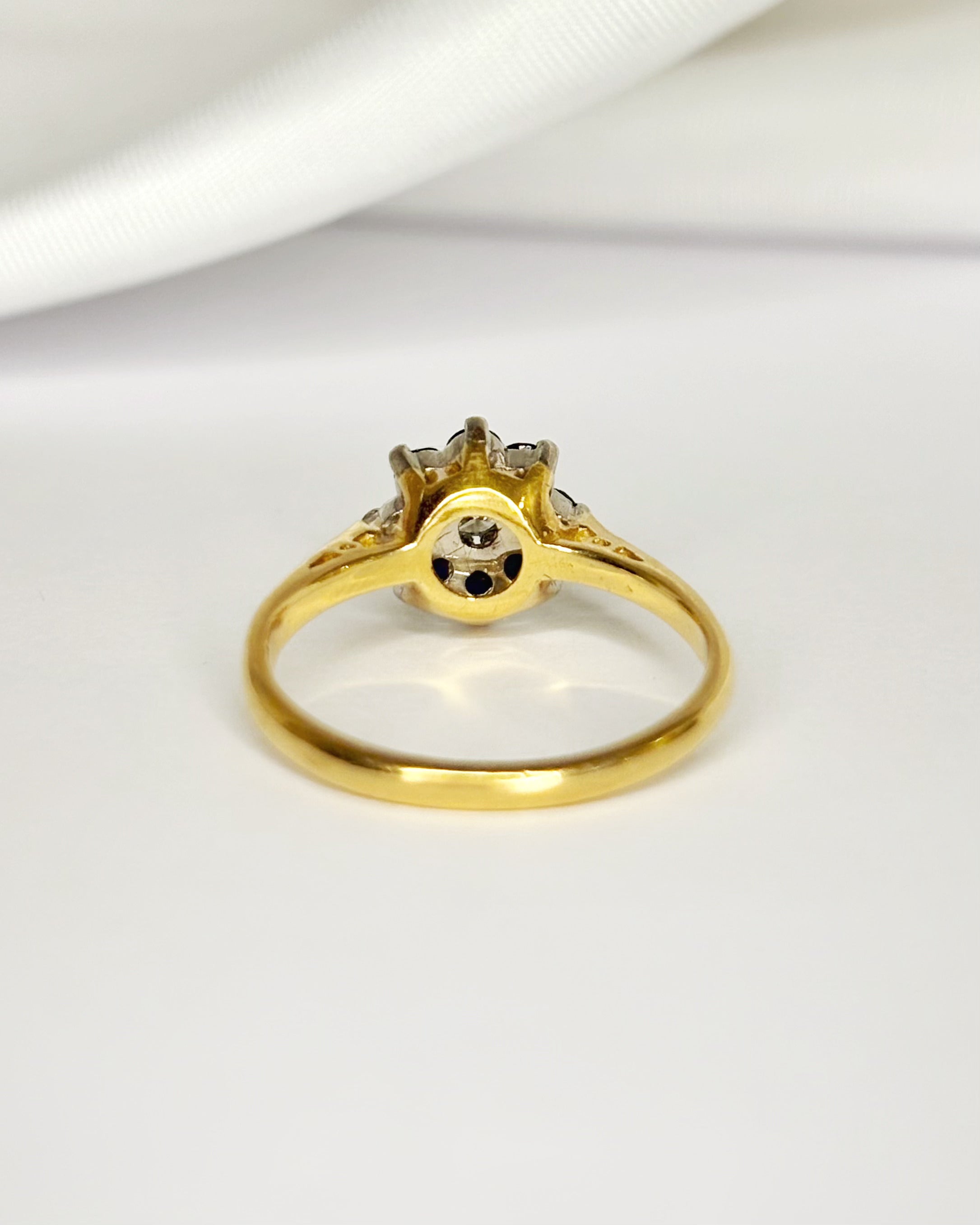 Bague Marguerite Diamant &amp; Saphirs "Lorena"
