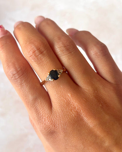 Bague Trilogie Saphir 1.20 carat &amp; Diamants "Laurette"