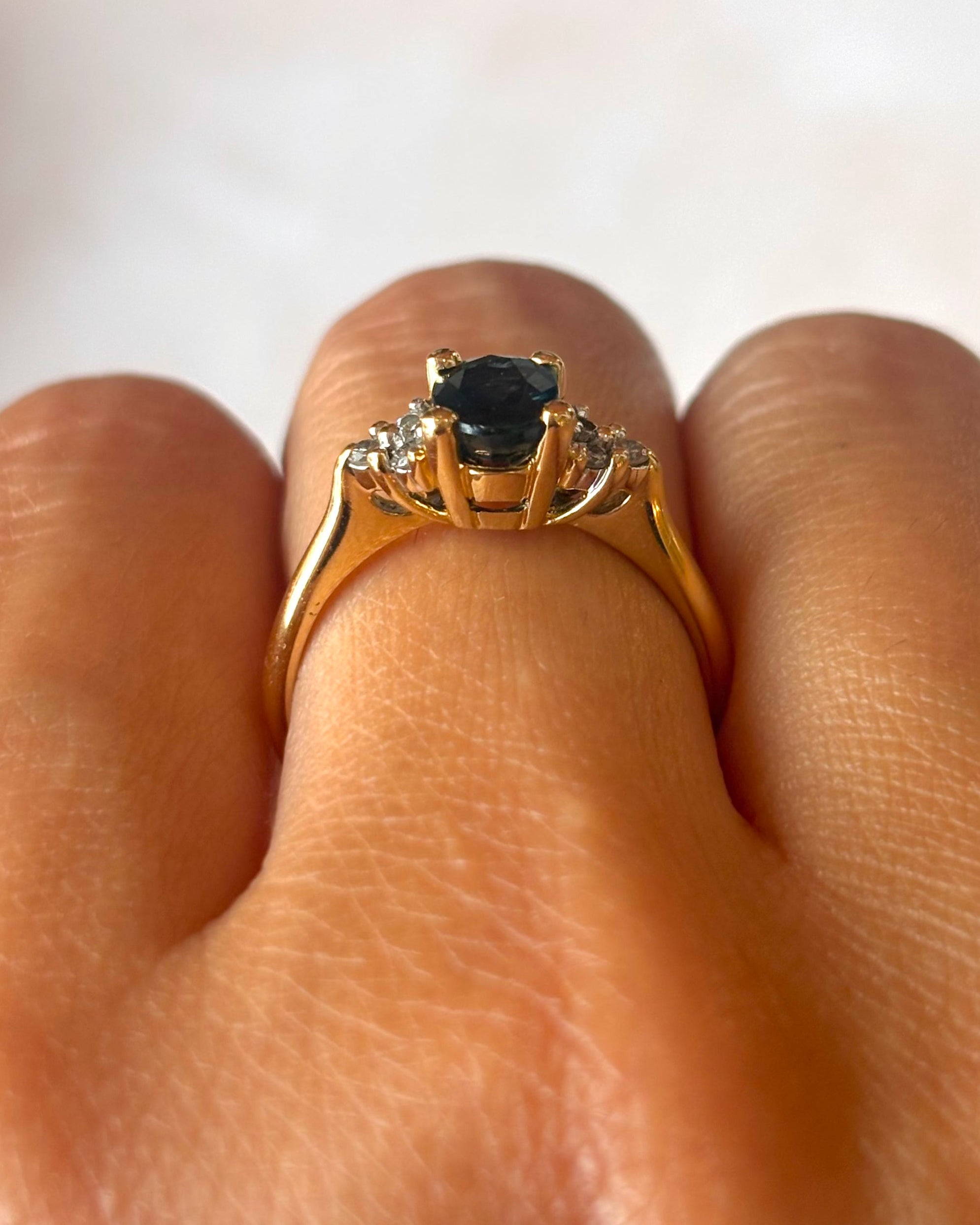 Bague Trilogie Saphir 1.20 carat &amp; Diamants "Laurette"