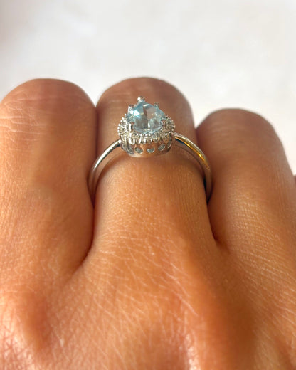 Bague Solitaire Topaze 1.50 carat &amp; Diamants "Romy"