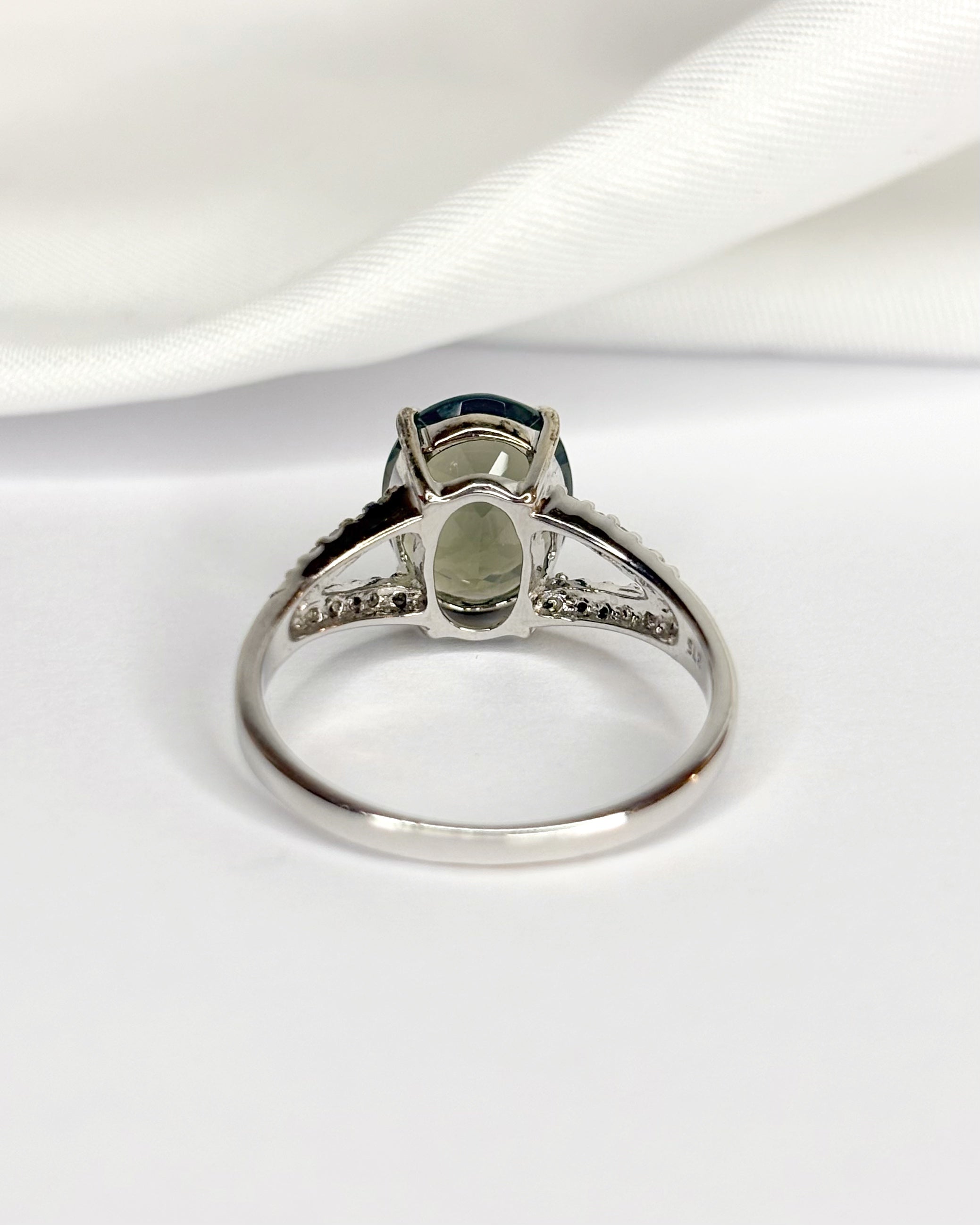 Bague Solitaire Opale 1.90 carat &amp; Diamants "Lucia"