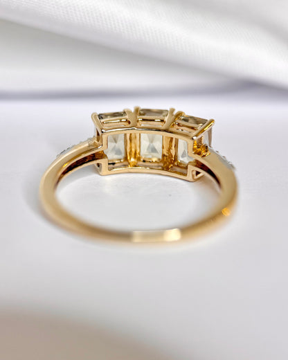 Bague Rivière Zultanites 1.65 carat &amp; Diamants "Leanne"