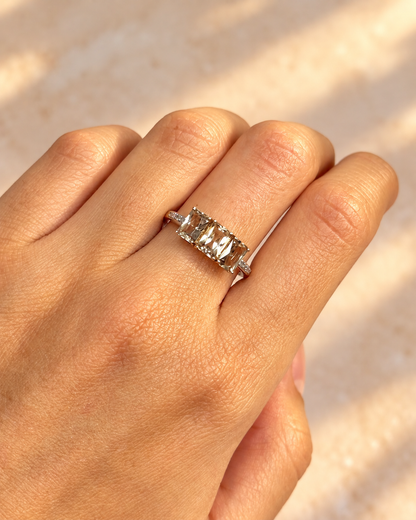 Bague Rivière Zultanites 1.65 carat &amp; Diamants "Leanne"