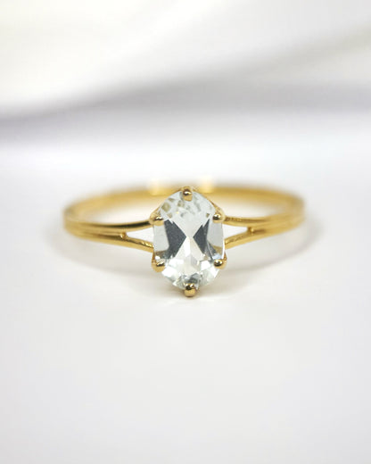 0.80-carat Aquamarine Solitaire Ring "Billie"