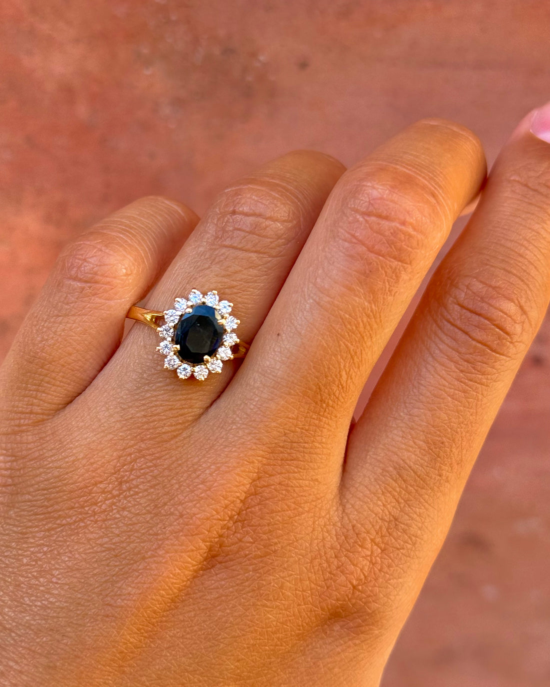 Bague Marguerite Saphir 1.41 carat &amp; Diamants 0.42 carat "Dilara"