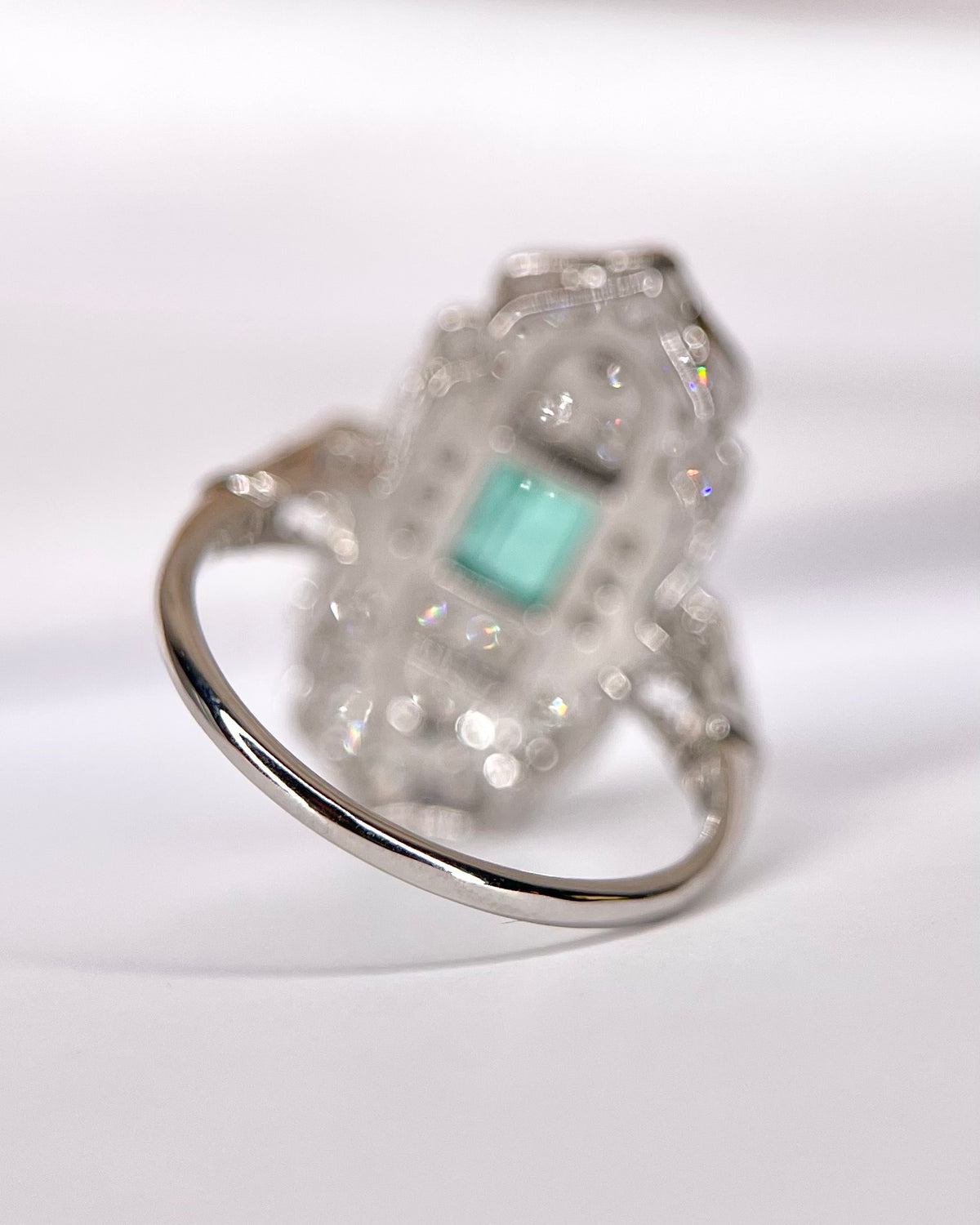 Art Deco-style Colombian Emerald Ring 0.59 carat &amp; Diamonds 0.93 carat "Minerva"