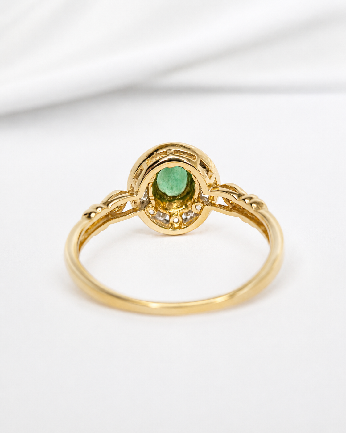 Art Deco Style Emerald 0.70 Carat &amp; Diamond Ring "Célia"