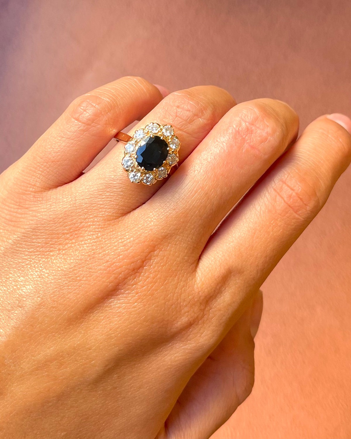 Bague Marguerite Saphir 1.75 carat &amp; Diamants 0.70 carat 6,14g "Mariette"