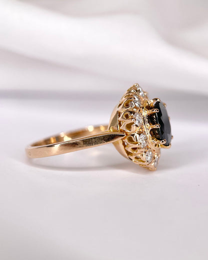 Bague Marguerite Saphir 1.75 carat &amp; Diamants 0.70 carat 6,14g "Mariette"