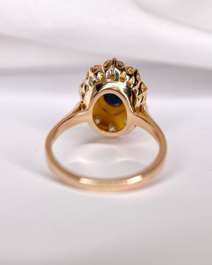 Bague Marguerite Saphir 1.75 carat &amp; Diamants 0.70 carat 6,14g "Mariette"
