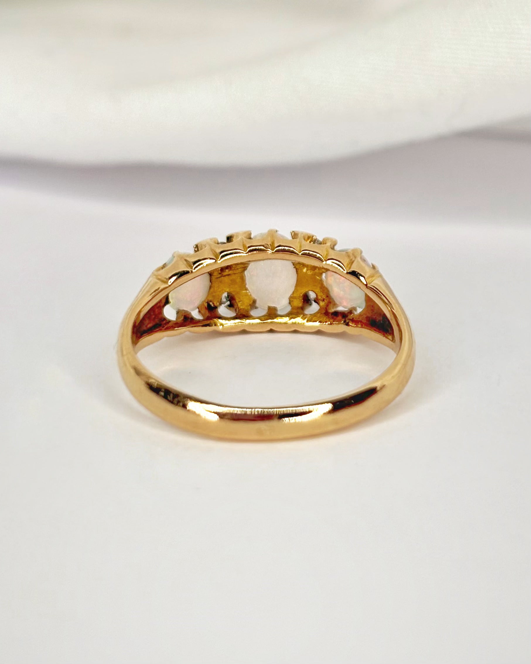 Bague Rivière Opales &amp; Diamants "Mona"