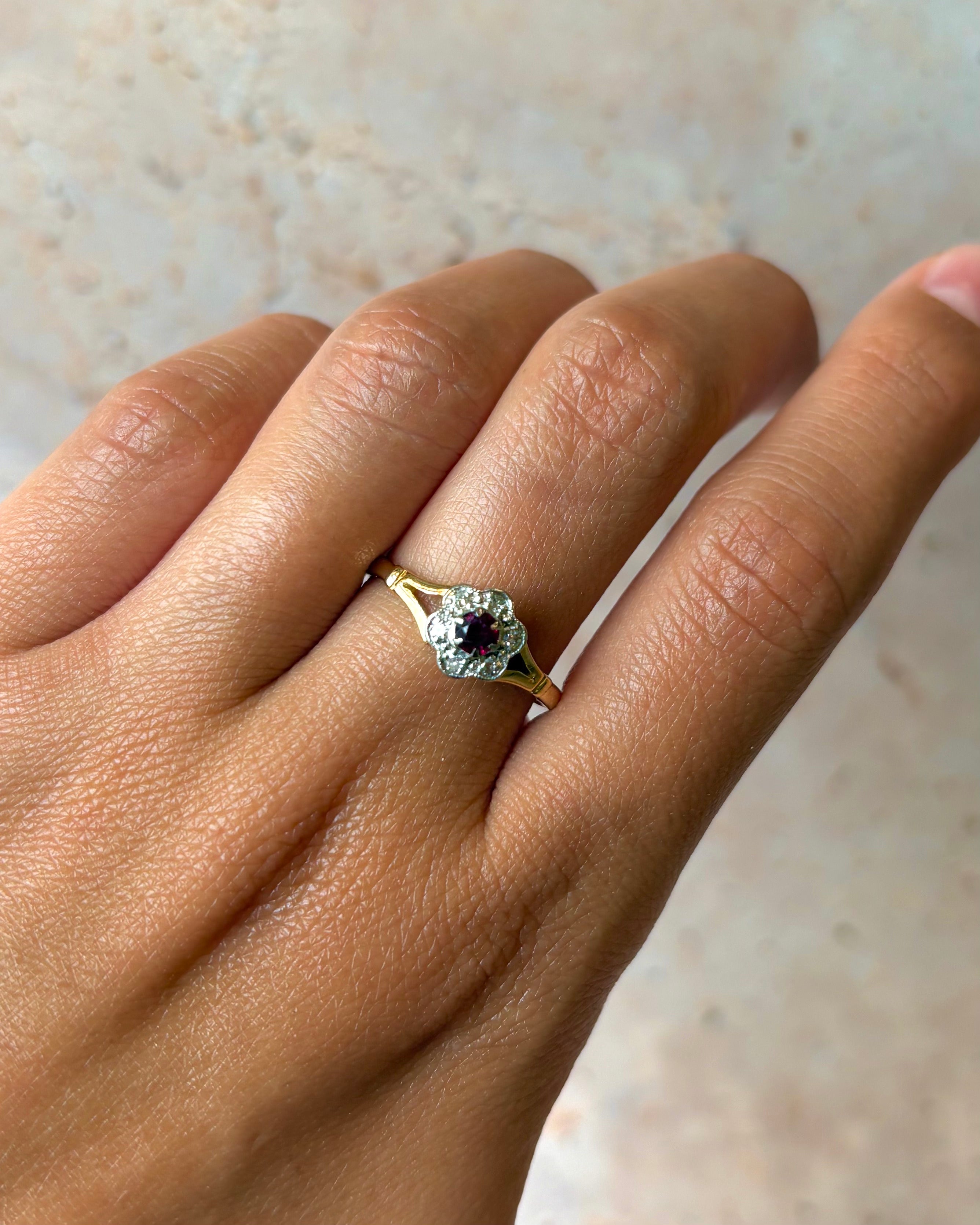 Marguerite Ruby &amp; Diamond Ring "Monica"