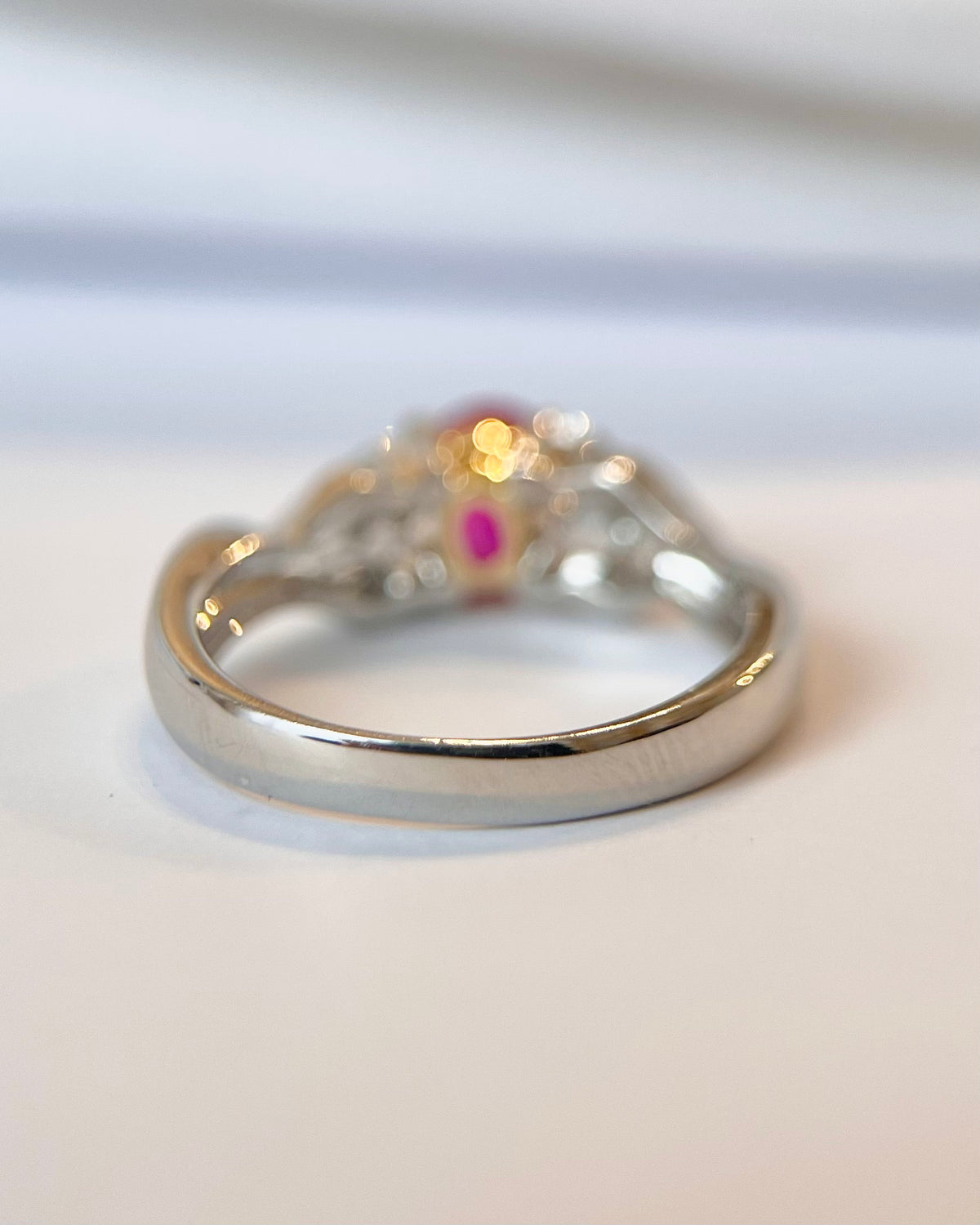 Bague Trilogie Rubis 0.55 carat &amp; Diamants 0.37 carat "Pascaline"