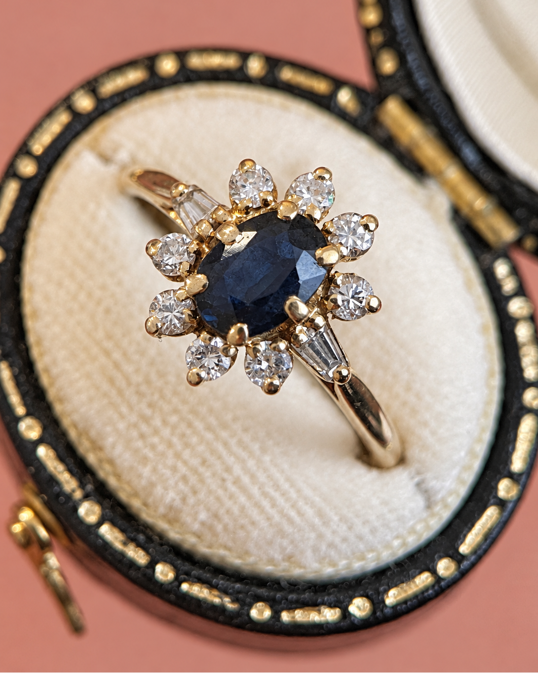 Bague Marguerite Saphir 1 carat &amp; Diamants 0.33 carat "Meredith"