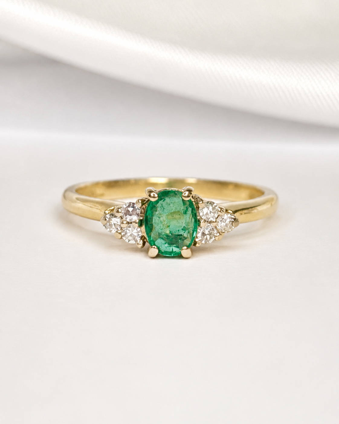 Bague Trilogie Émeraude &amp; Diamants "Jessy"