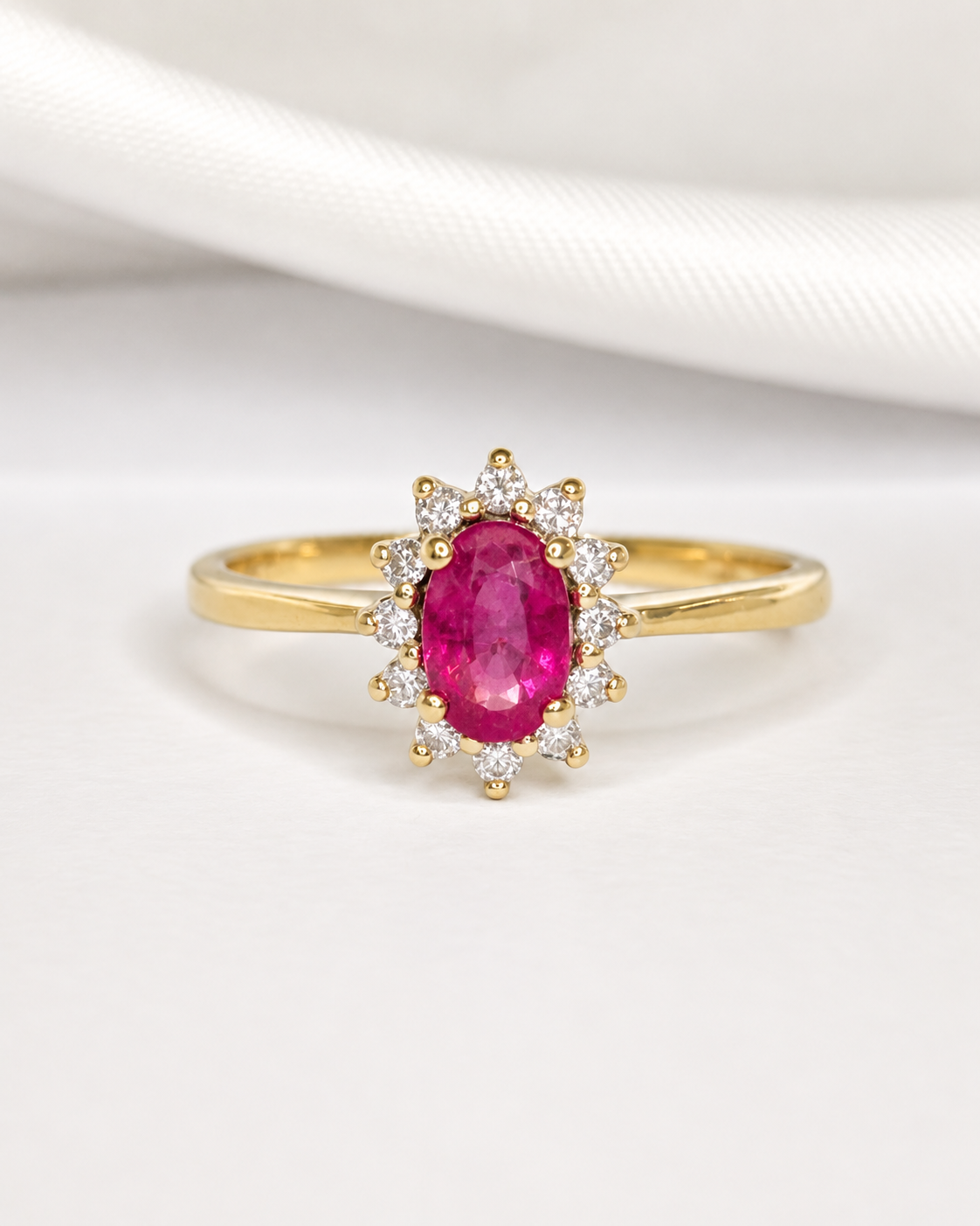 Bague Marguerite Rubis 0.50 carat &amp; Diamants "Eve"