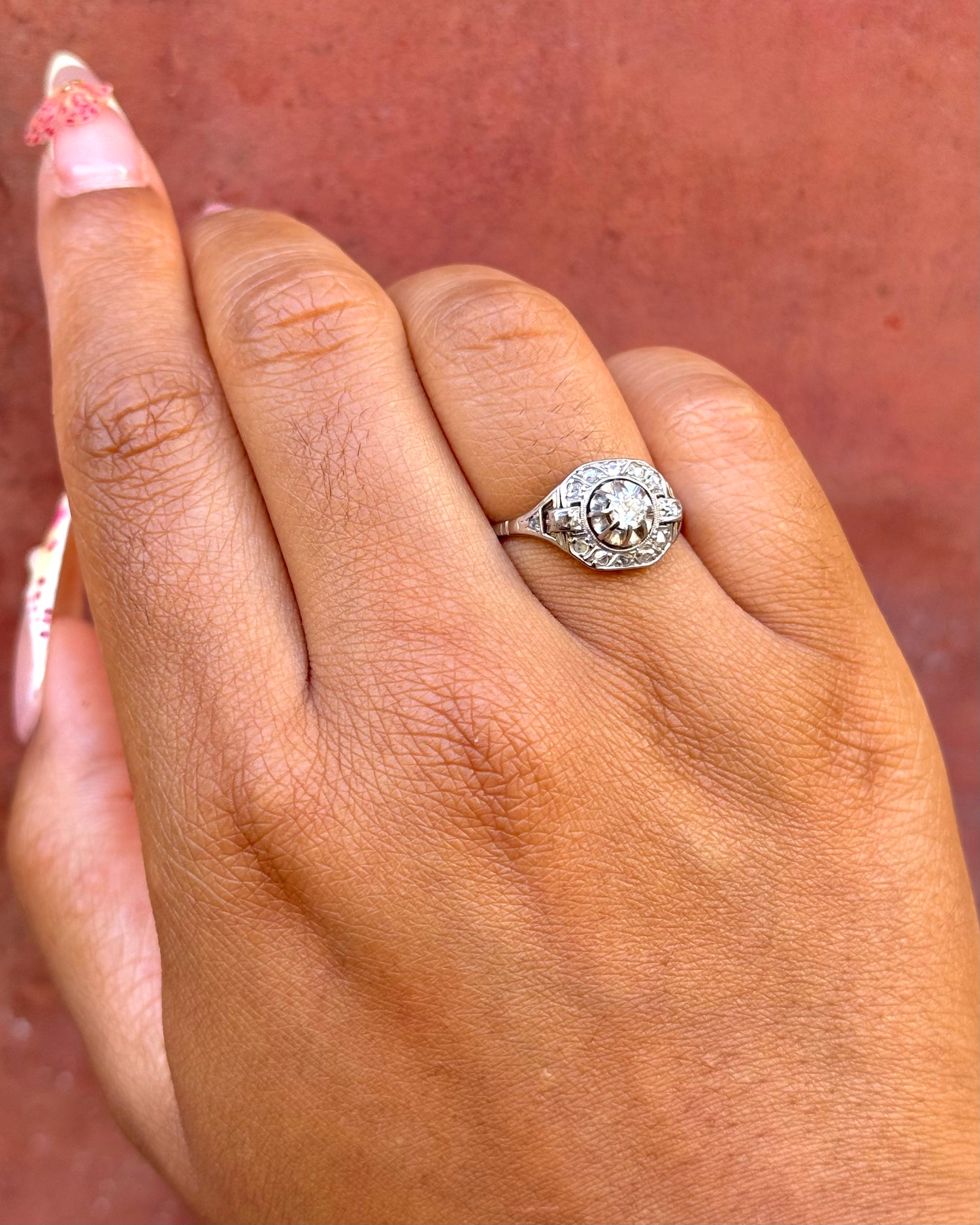 Anillo Art Déco de diamantes de 0,36 quilates "Maurine"