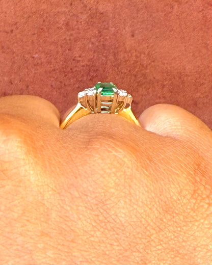 Bague Trilogie Émeraude &amp; Diamants "Jessy"