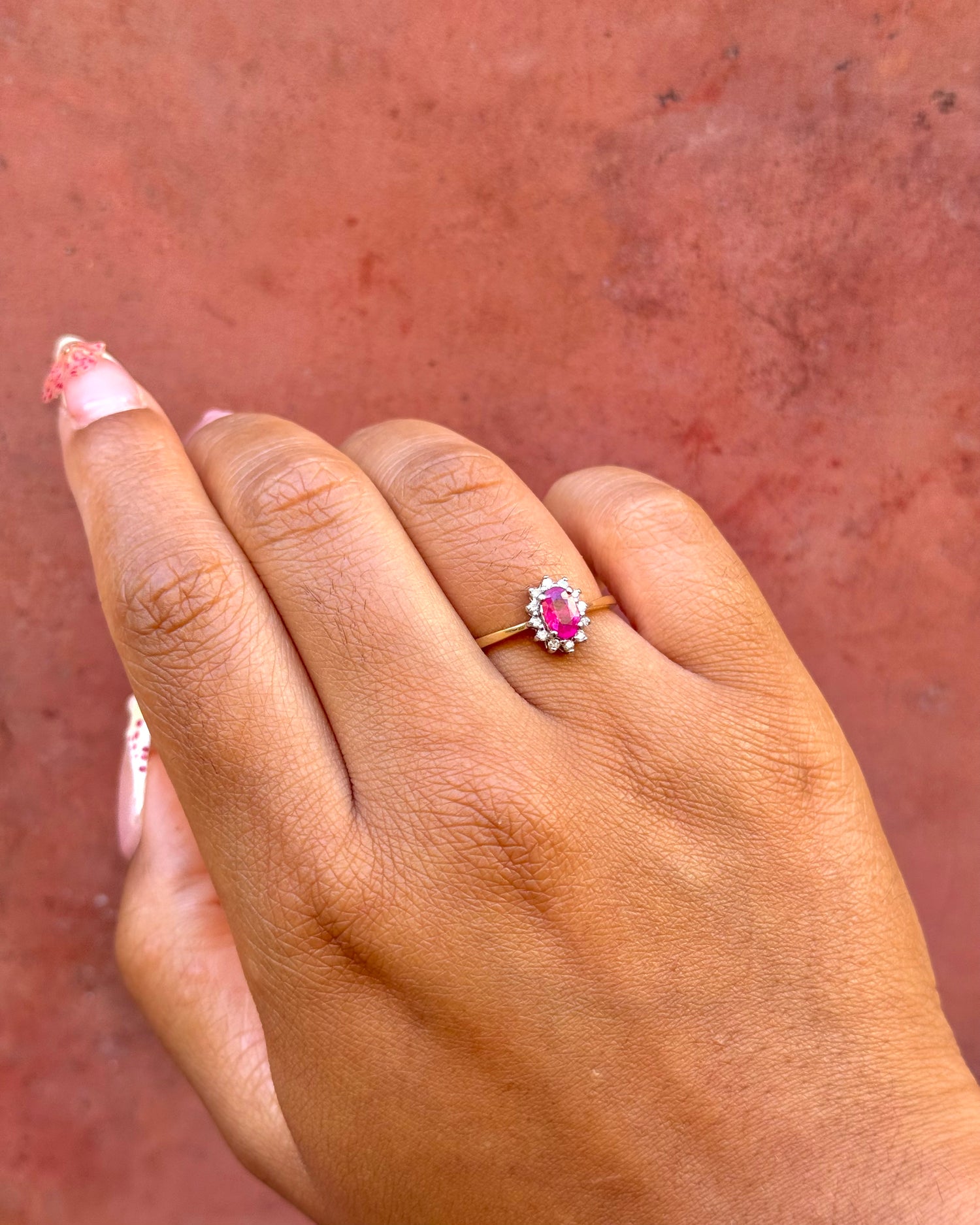 Bague Marguerite Rubis 0.50 carat &amp; Diamants "Eve"