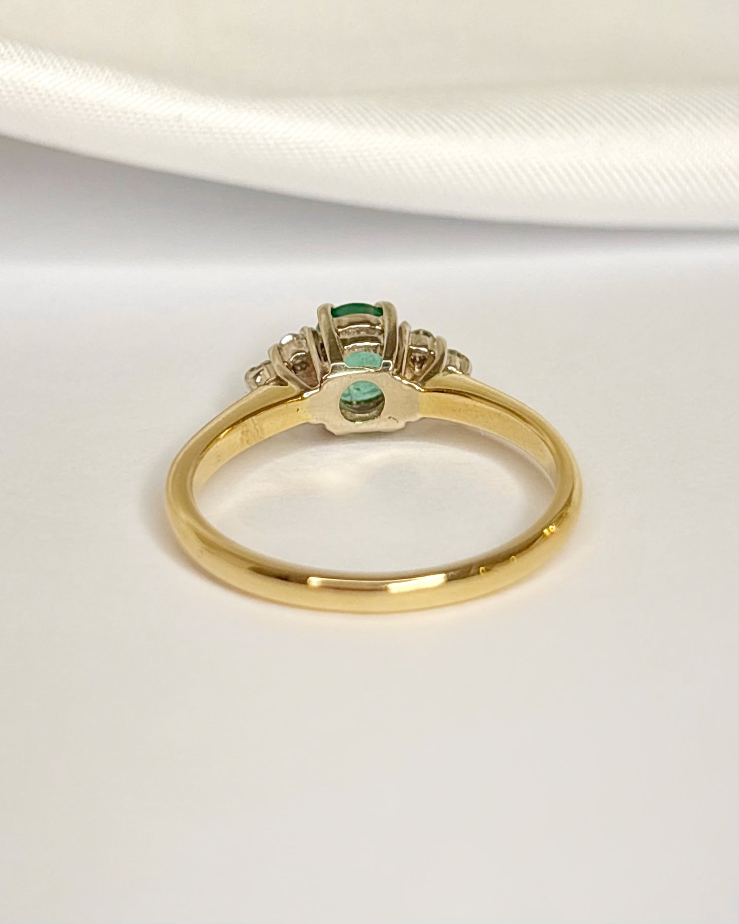Bague Trilogie Émeraude &amp; Diamants "Jessy"