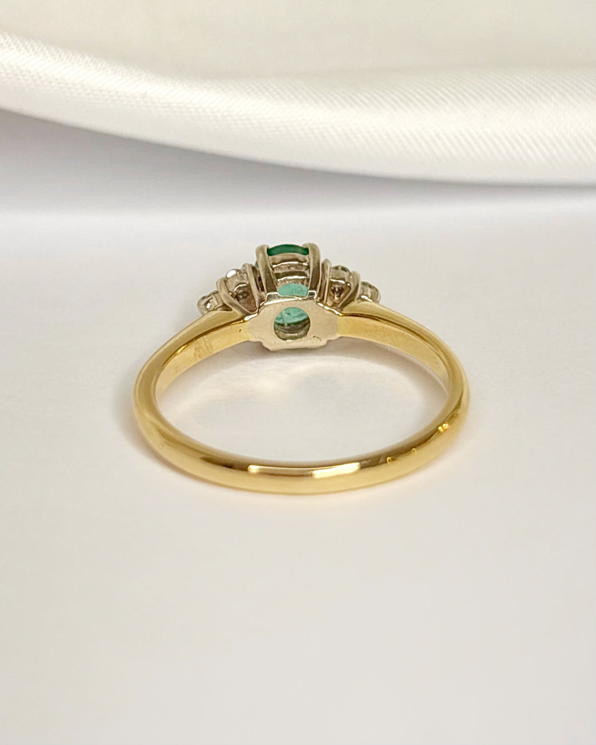 Bague Trilogie Émeraude &amp; Diamants "Jessy"