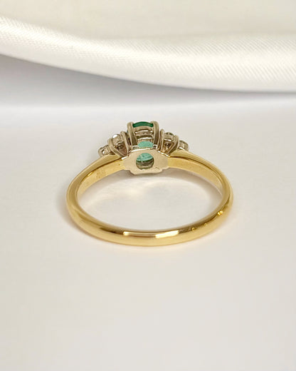 Bague Trilogie Émeraude &amp; Diamants "Jessy"