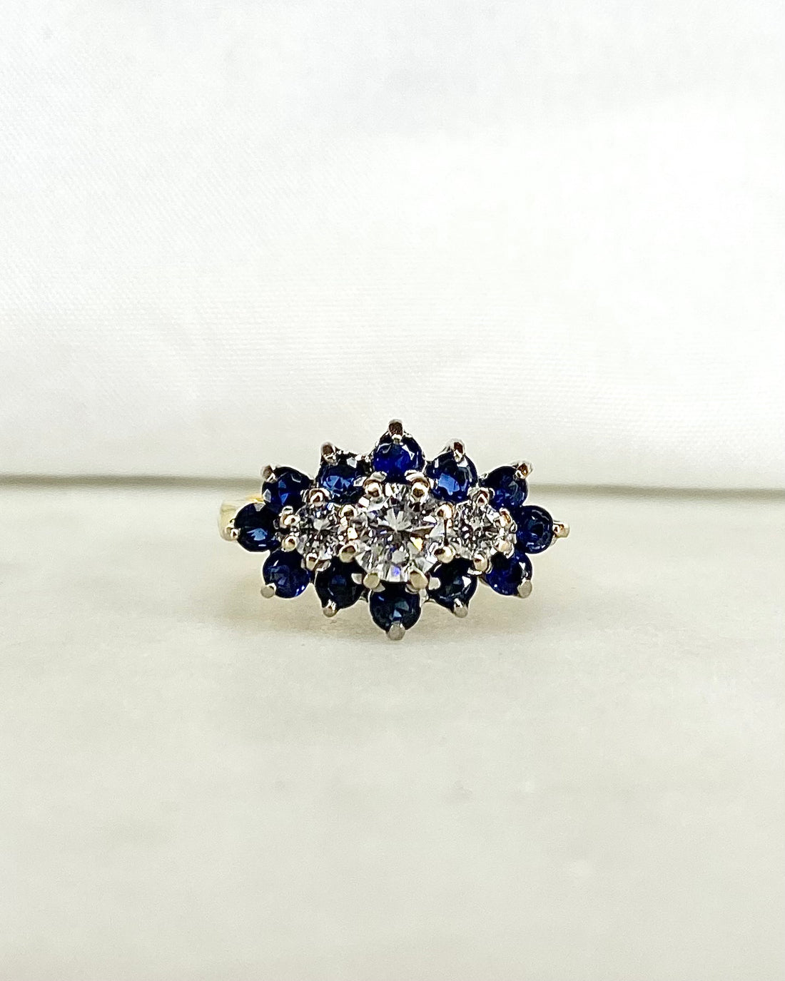 Bague Marguerite Diamants &amp; Saphirs &quot;Giulia&quot;