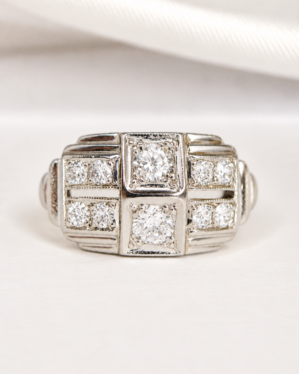 Art Deco diamond ring 0.58 carat "Bérénice"