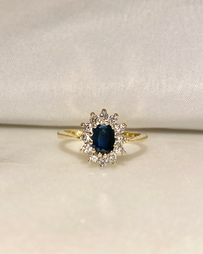 Bague Marguerite Saphir 0.56 carat &amp; Diamants &quot;Juliane&quot;