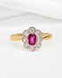 Bague Marguerite Art-Déco Saphir Rose 0.40 carat & Diamants 0.24 carat "Naia" - Elliade Paris